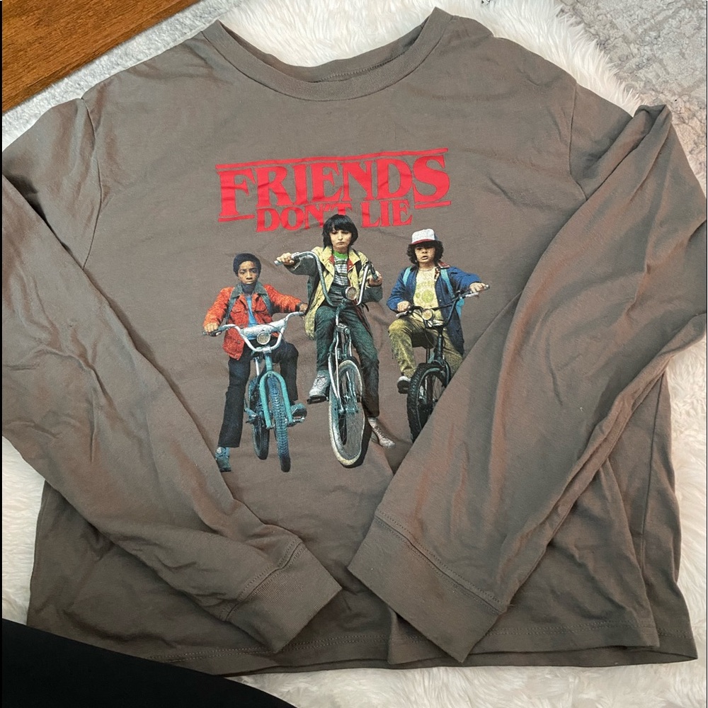 Stranger Things Cropped Long Sleeve Top